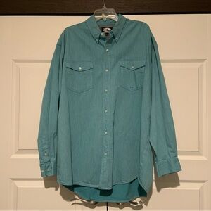 Roper Men’s Long Sleeve Western Style Button Down Shirt.  100% cotton. Size XL